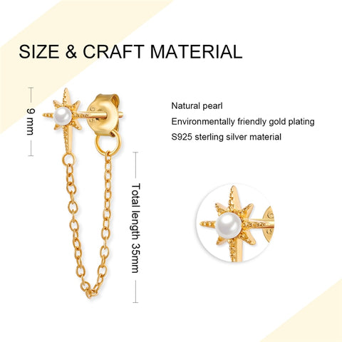 Rainbow Zircon Moon Star Stud Earrings