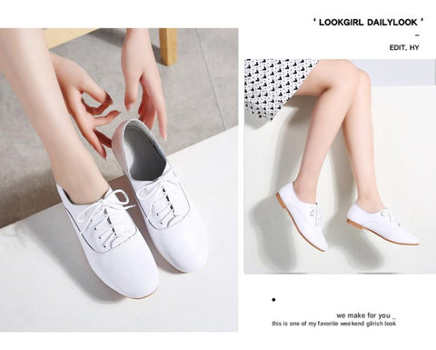Oxford Shoes Ballerina Flats Genuine Leather Loafers