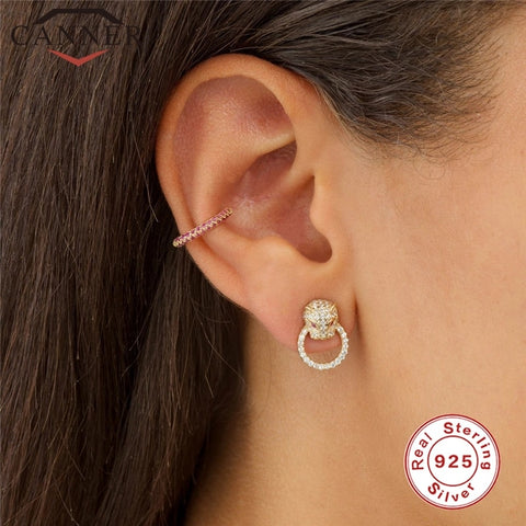 925 Sterling Ear Cuff  Charming Zircon Clip On Earrings