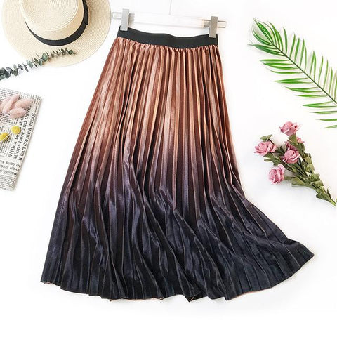 Gradient Color Velvet Elegant Long Skirt – lastrafashion