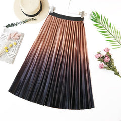 Gradient Color Velvet Elegant Long Skirt