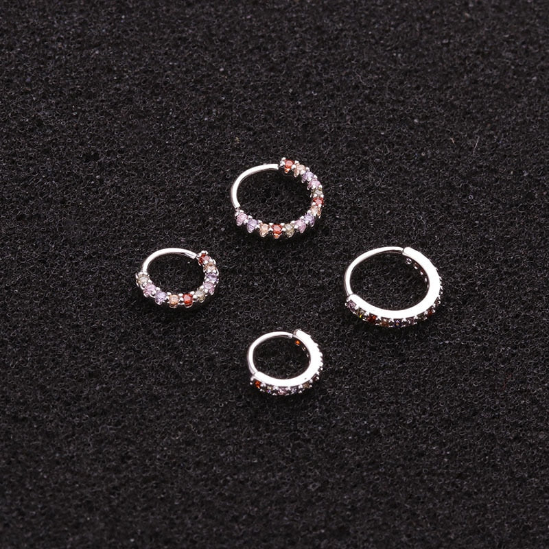 1PC 6mm/8mm/10mm CZ Helix Cartilage Hoop Earring