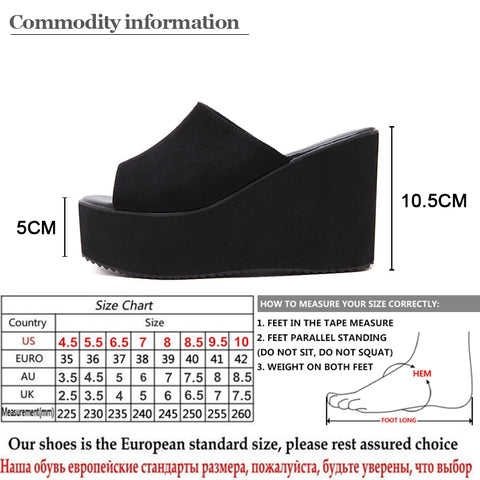 Slip On Women Wedges Sandals Platform High Heels Fashion Open Toe Ladies Casual