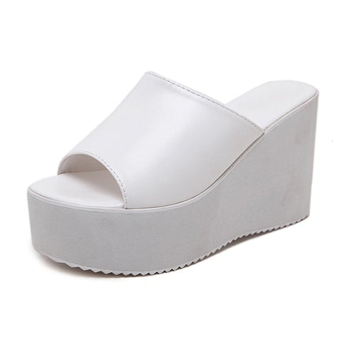 Slip On Women Wedges Sandals Platform High Heels Fashion Open Toe Ladies Casual