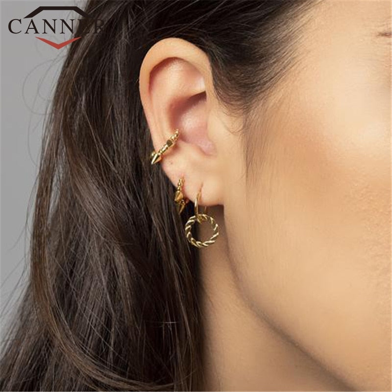 Geometric Clip Earrings Without Piercing