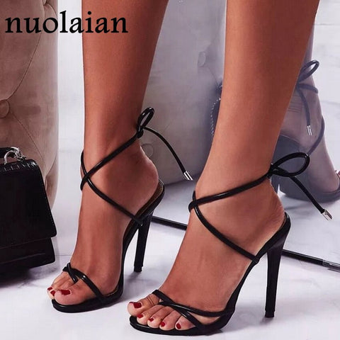 High Heels Pump Shoes Woman High Heel Ladies  Open Toe Gladiator
