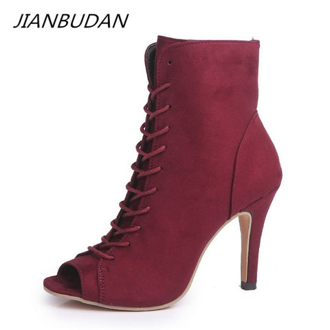 Open Toe High heel women's boots Roman style