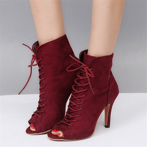 Open Toe High heel women's boots Roman style