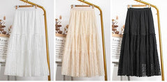 Hollow Out Long Lace Skirt