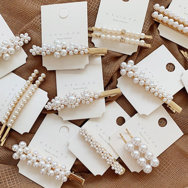 Styling Tool Pearl Metal Hairpins