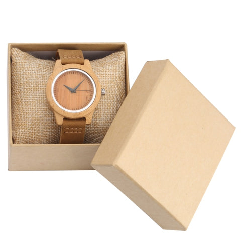 Minimalist Wood Watches Men Simple Pure Bamboo  Wooden Watch