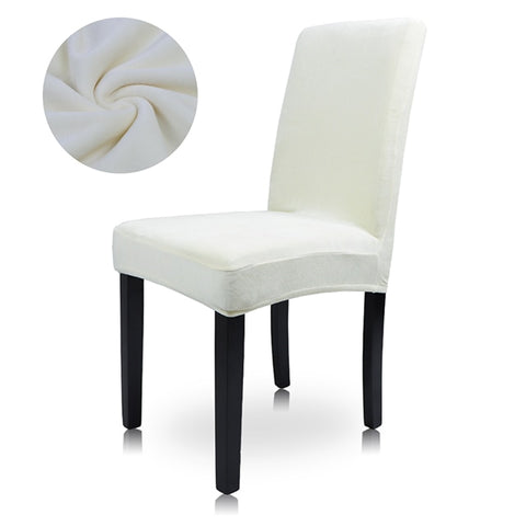 Chair Cover Velvet Stretch Dining Slipcovers Solid Color Spandex Plush
