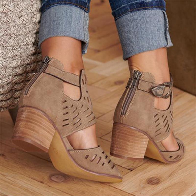 Wedge Sandals Mid Heel Slip-on Buckle Artificial Open Toe  Wedding Pumps