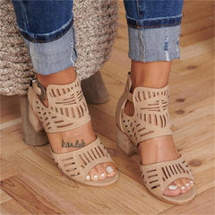 Wedge Sandals Mid Heel Slip-on Buckle Artificial Open Toe  Wedding Pumps