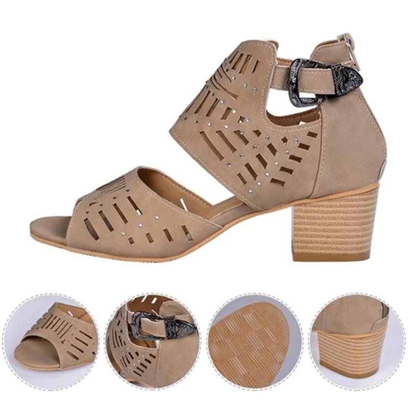 Wedge Sandals Mid Heel Slip-on Buckle Artificial Open Toe  Wedding Pumps