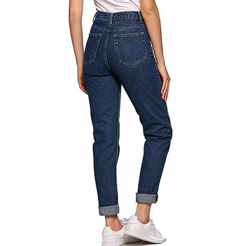 pencil denim pants high waist jeans casual vintage jeans boyfriend