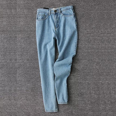 pencil denim pants high waist jeans casual vintage jeans boyfriend