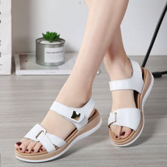 Women Female Ladies Mother Genuine Leather Shoes Sandals Flats