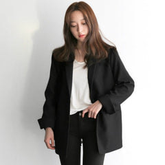 Women Black Suit Blazer Office Jacket Ladies Tailored Oversized