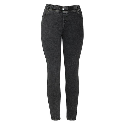 Skinny Low Waist Ladies Jeans Fake Pocket Boyfriend Black Jean
