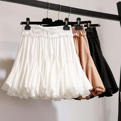 Chiffon Tutu Pleated Mini Sun School Skirt