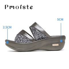 Women's sandals Platform Rhinestone Peep toe Summer sandals