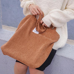 Corduroy Shopping Bag Canvas Cloth Shoulder Bag