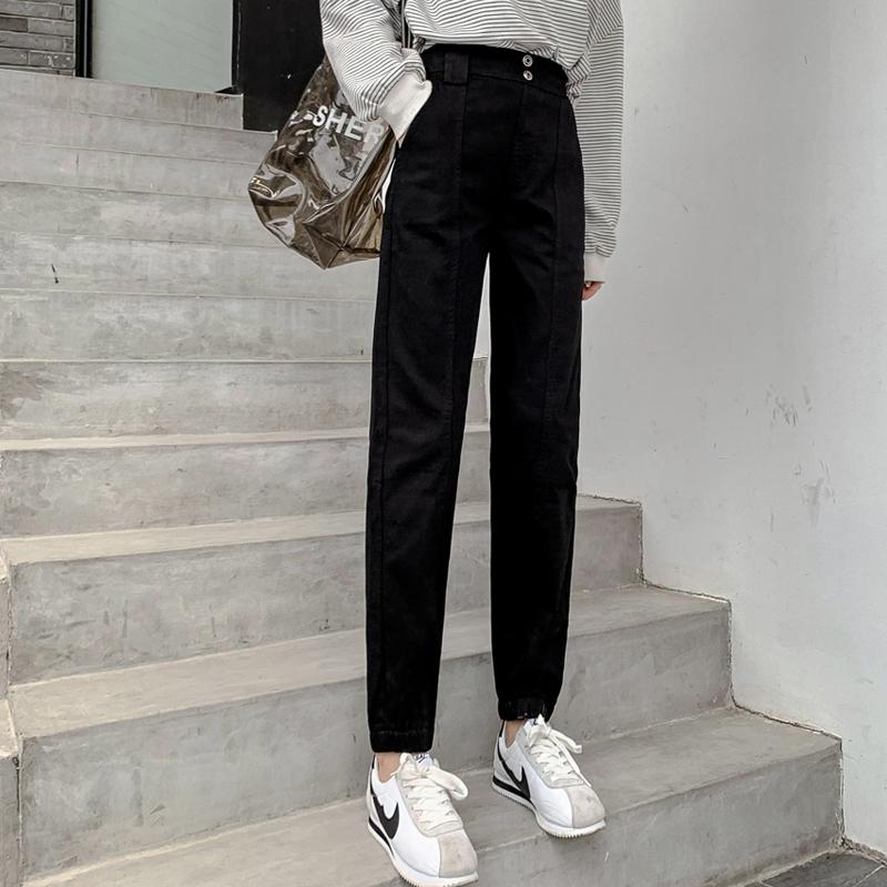 Cargo Pants High Waist Casual Loose Broadcloth Elastic Waist Ankle-length