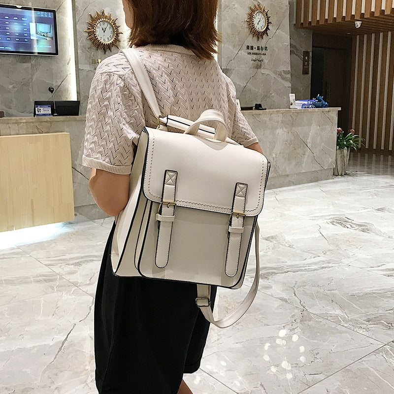 Vintage Backpack Female Pu Leather Bag Backpack Fashion