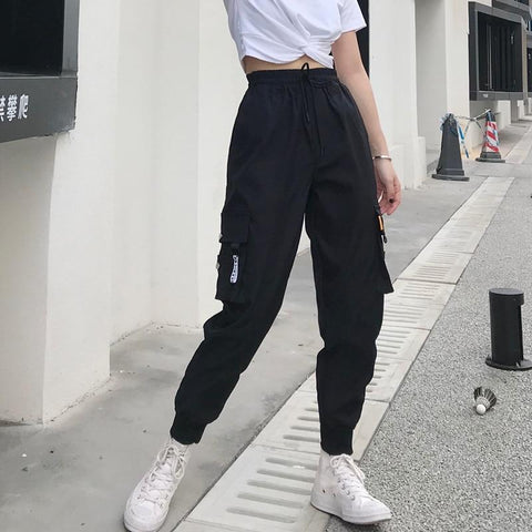 Pockets Cargo High Waist Loose Streetwear pants