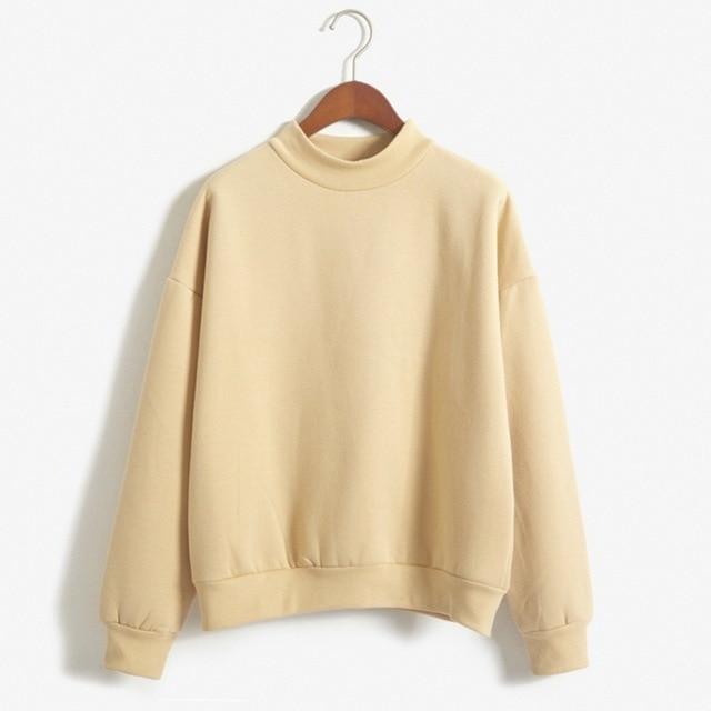 Cute Hoodies Pullover Loose Fleece Thick Knit Sweatshirt