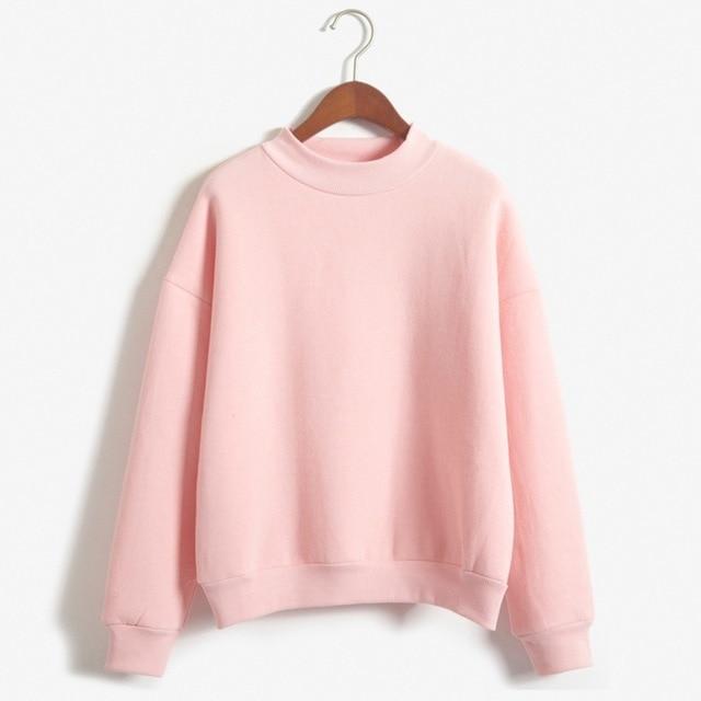 Cute Hoodies Pullover Loose Fleece Thick Knit Sweatshirt