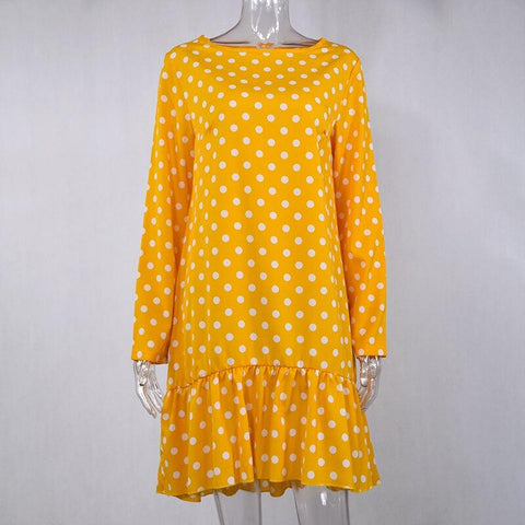 Fashion Polka Dot Print Ladies Casual Mini Short Dress