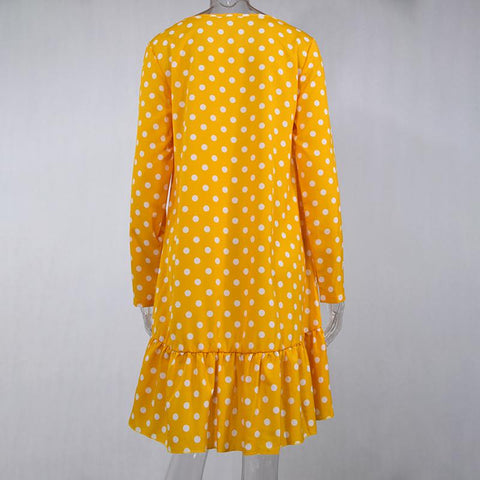 Fashion Polka Dot Print Ladies Casual Mini Short Dress