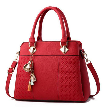 Handbags Tassel PU Leather Totes Top-handle Embroidery Crossbody Bag