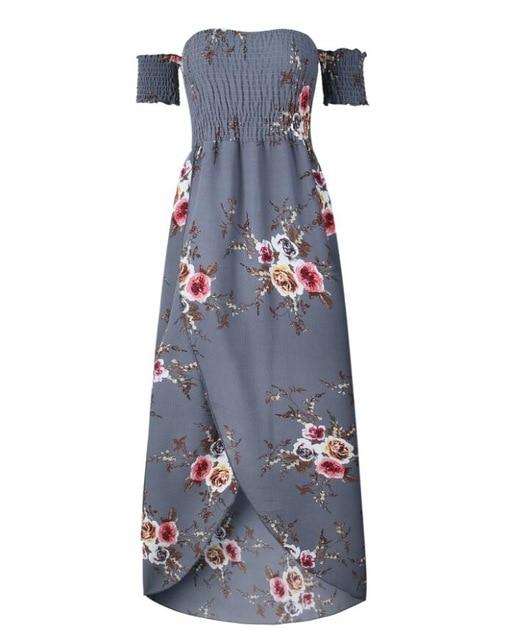 Sexy floral Dress Summer Split  Maxi Beach Sundress