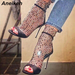 Summer Glitter Gladiator Air mesh Sexy Sandals Shoes