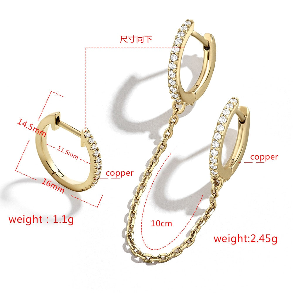 Fashion Circle Ear Cuff Retractable Earrings