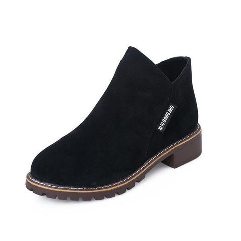 Women Boots Brand Ladies Ankle Boots Heels Suede Leather Boots