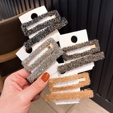 Strip Rectangular Popular Hair Clips Rhinestone Shiny