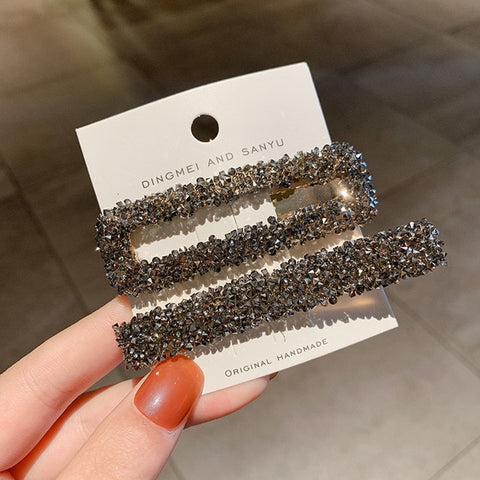 Strip Rectangular Popular Hair Clips Rhinestone Shiny