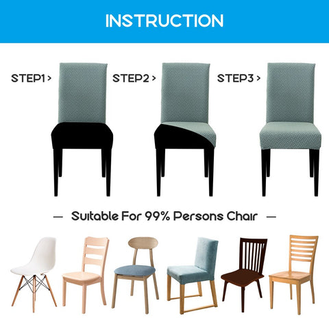 1/2/4/6pcs Dining Chair Cover Jacquard Spandex Slipcover Protector