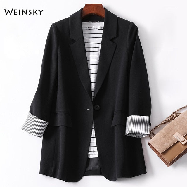 Fashion Business Plaid Suits Women Work Office Blazer