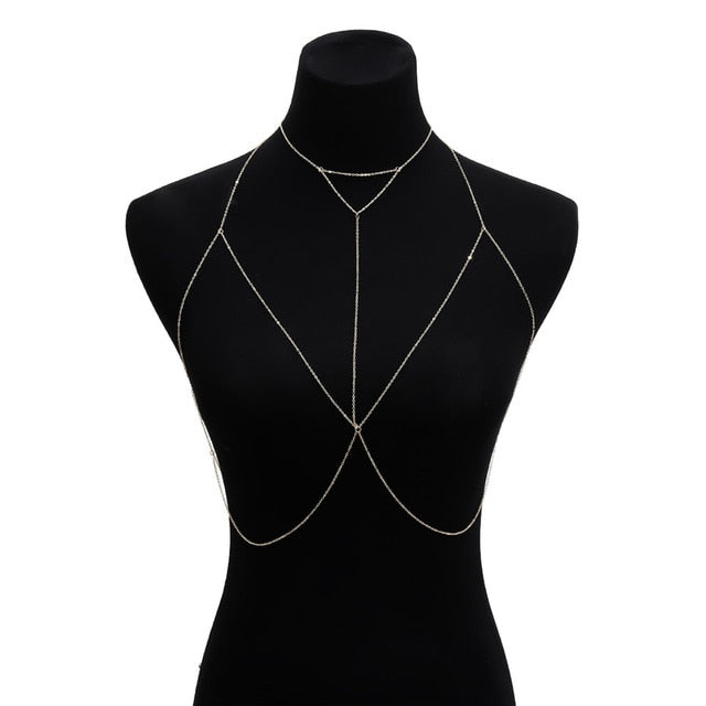 Simple Style Chain Necklace Belly Body Chain