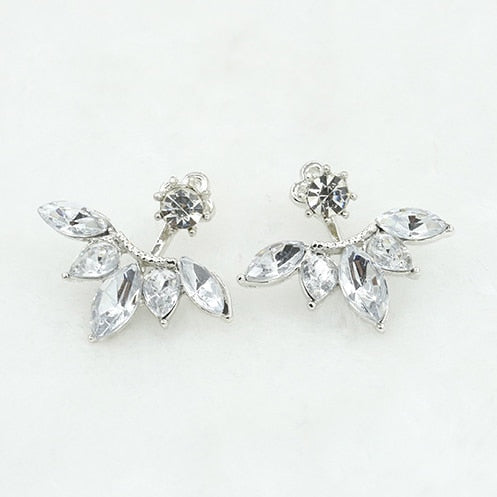 Crystal Flower Stud Earrings  Rhinestones