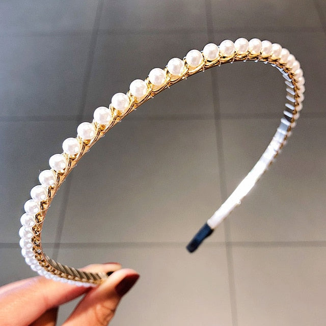 Elegant Full Pearls Simple Hairbands