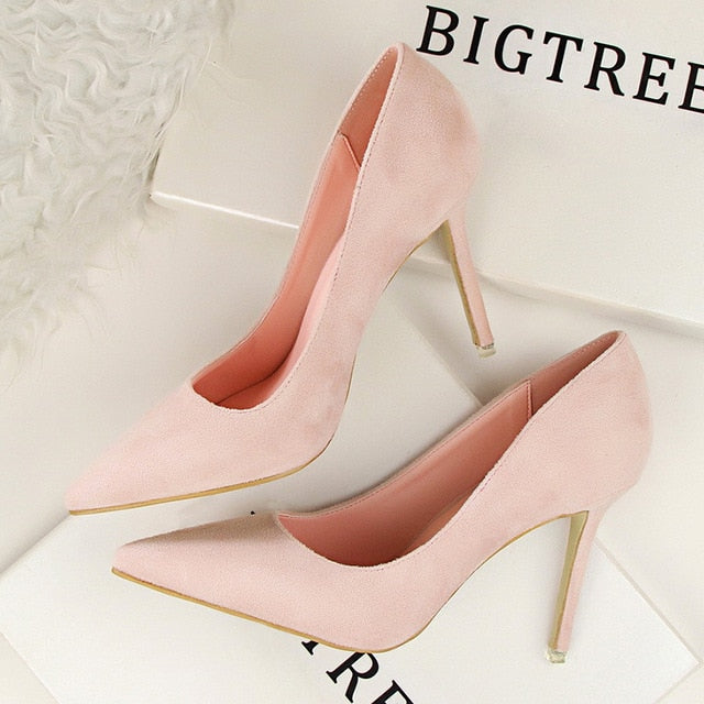 Women Pumps Fashion 9cm High HeelsCasual Pointed Toe