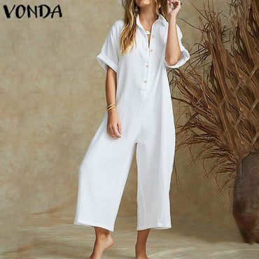 Vintage Wide Leg Pants Rompers Jumpsuits