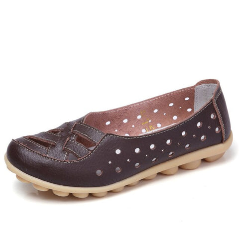 Women Flats Genuine Leather Casual Flat Ballet Loafers Shoes