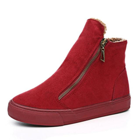 Snow Winter Shoes Zip Warm Plush Ladies Brand Ankle Boots